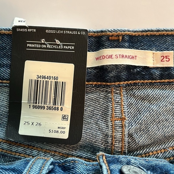 Levi’s Wedgie Straight High Rise NWT Size 25 - Picture 10 of 16